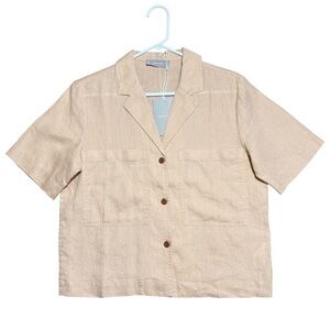 Everlane Wm’s The Linen Workwear Shirt NWT in Warm Khaki Sz S